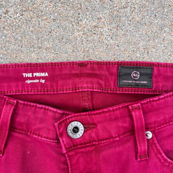 Adriano Goldschmied cranberry The Prima cigarette leg pants 27R - Picture 4 of 6